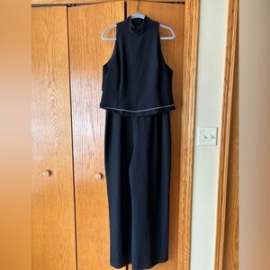 NWT Elegant Black Sleeveless  wide leg Jumpsuit